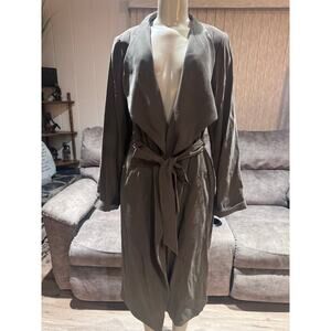 Express Jacket Womens Medium Army Open Front Kimono Zipped Pockets Long NWT